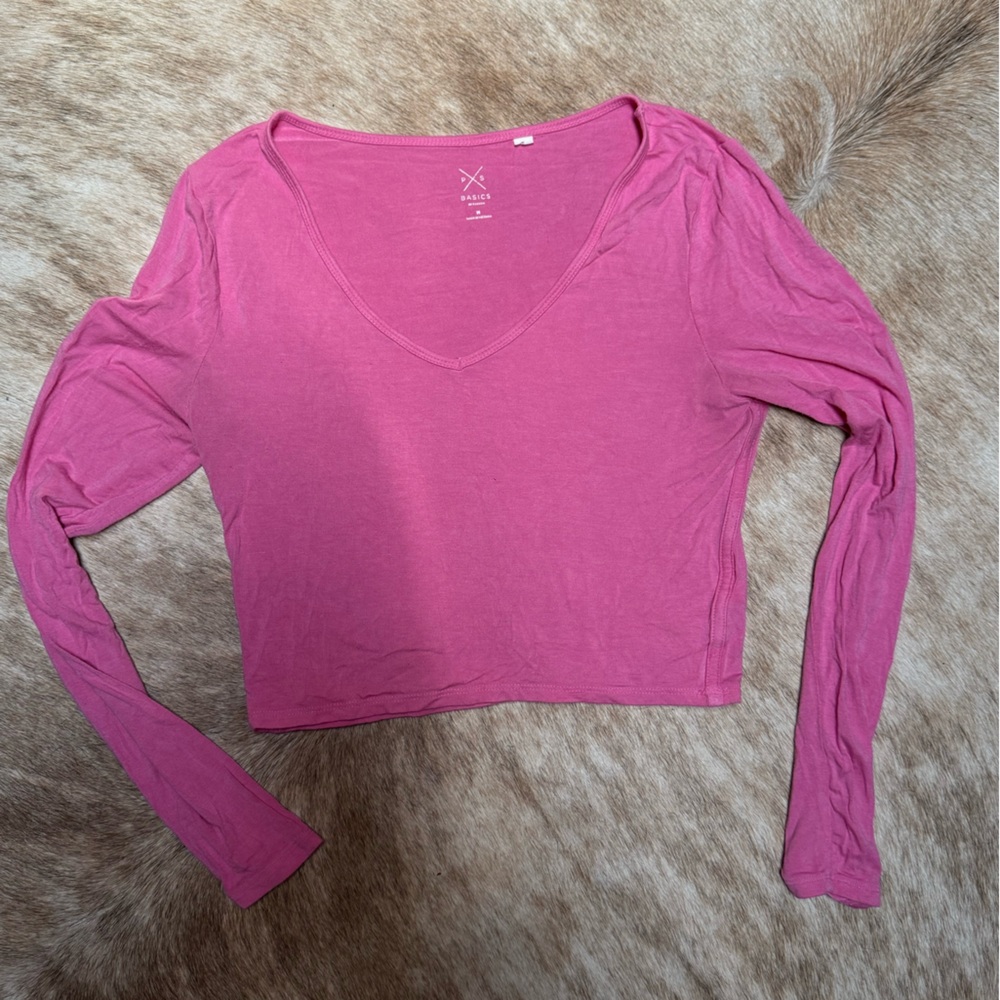 Women's Pink Long Sleeve Top